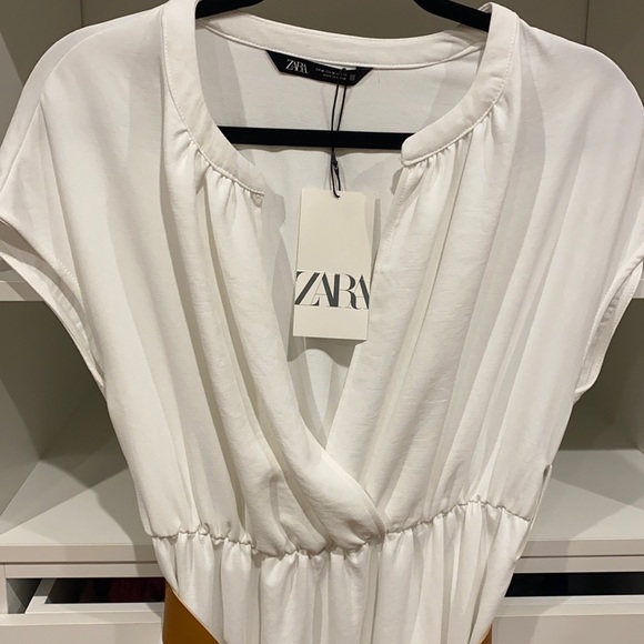 Zara white boho dress with belt size M brand new - Picture 4 of 5